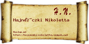 Hajnáczki Nikoletta névjegykártya