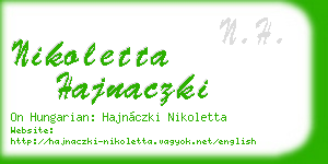 nikoletta hajnaczki business card